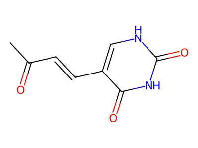 5-(3-oxobut-1-enyl)-1H-pyrimidine-2,4-dione structure