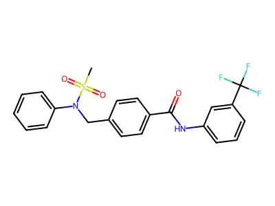 4-{[(methylsulfonyl)(phenyl)amino]methyl}-N-[3-(trifluoromethyl)phenyl]benzamide structure