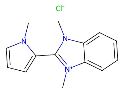 1,3-Dimethyl-2-(1-methylpyrrol-2-yl)benzimidazol-3-ium;chloride structure