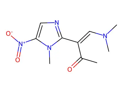4-(Dimethylamino)-3-(1-methyl-5-nitroimidazol-2-yl)but-3-en-2-one structure