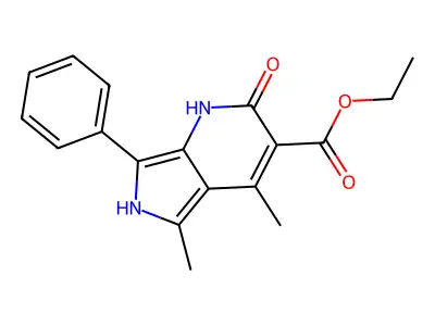 1H-Pyrrolo(3,4-b)pyridine-3-carboxylic acid, 2,6-dihydro-4,5-dimethyl-2-oxo-7-phenyl-, ethyl ester structure