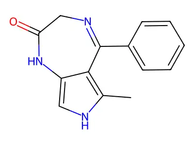 3,7-Dihydro-6-methyl-5-phenylpyrrolo(3,4-E)-1,4-diazepin-2(1H)-one structure