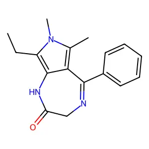 8-Ethyl-3,7-dihydro-6,7-dimethyl-5-phenylpyrrolo(3,4-E)-1,4-diazepin-2(1H)-one structure