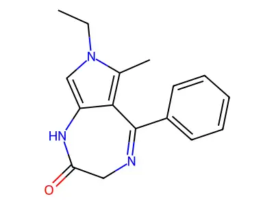 Pyrrolo(3,4-e)(1,4)diazepin-2(1H)-one, 3,7-dihydro-7-ethyl-6-methyl-5-phenyl- structure