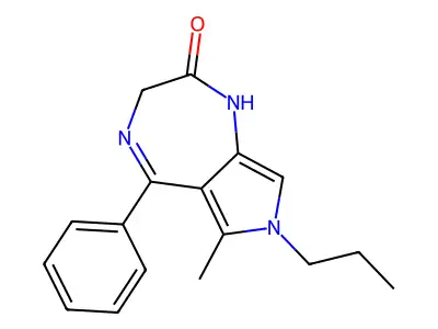 Pyrrolo(3,4-e)(1,4)diazepin-2(1H)-one, 3,7-dihydro-6-methyl-5-phenyl-7-propyl- structure