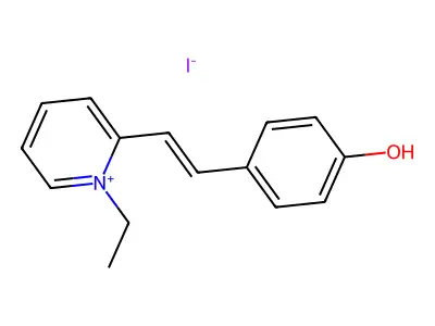 1-Ethyl-2-[2-(4-hydroxyphenyl)ethenyl]pyridin-1-ium iodide structure