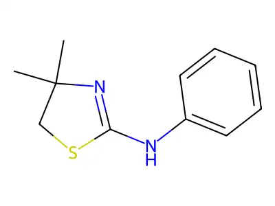 4,4-dimethyl-N-phenyl-4,5-dihydrothiazol-2-amine structure