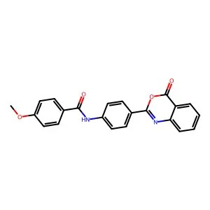 4-methoxy-N-[4-(4-oxo-4H-3,1-benzoxazin-2-yl)phenyl]benzamide structure