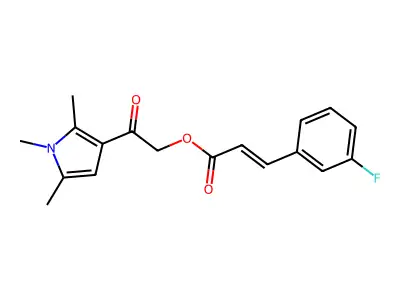[2-Oxo-2-(1,2,5-trimethylpyrrol-3-yl)ethyl] 3-(3-fluorophenyl)prop-2-enoate structure