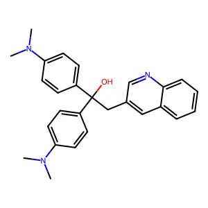 1,1-Bis[4-(dimethylamino)phenyl]-2-quinolin-3-ylethanol structure