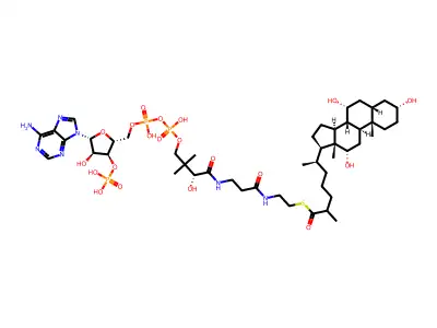 3,7,12-trihydroxycholestan-26-oyl-CoA structure