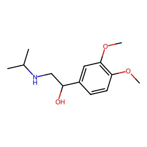 Benzyl alcohol, 3,4-dimethoxy-alpha-((isopropylamino)methyl)- structure