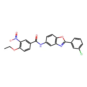 N-[2-(3-chlorophenyl)-1,3-benzoxazol-5-yl]-4-ethoxy-3-nitrobenzamide structure