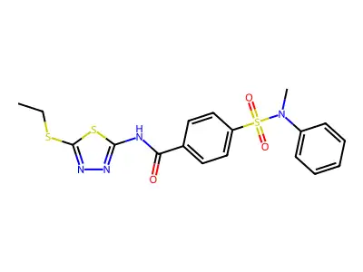 N-(5-ethylsulfanyl-1,3,4-thiadiazol-2-yl)-4-[methyl(phenyl)sulfamoyl]benzamide structure