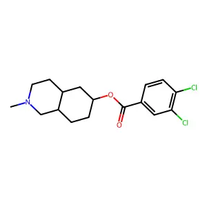 trans-6-(3,4-Dichlorobenzoyloxy)-2-methyldecahydroisoquinoline structure