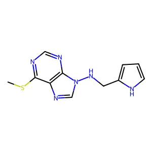 6-methylsulfanyl-N-(1H-pyrrol-2-ylmethyl)purin-9-amine structure