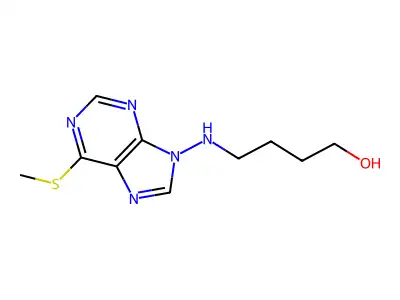 4-[(6-Methylsulfanylpurin-9-yl)amino]butan-1-ol structure