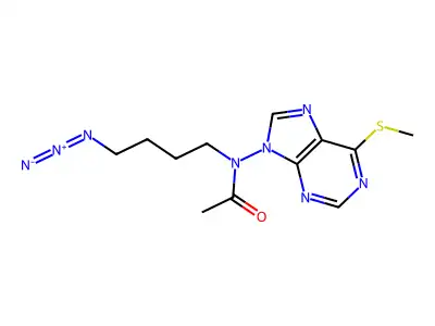N-(4-azidobutyl)-N-(6-methylsulfanylpurin-9-yl)acetamide structure