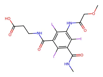 beta-Alanine, N-(2,4,6-triiodo-3-((methoxyacetyl)amino)-5-((methylamino)carbonyl)benzoyl)- structure