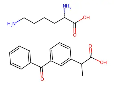 2-(3-苯甲酰苯基)丙酸-赖氨酸(1/1) structure
