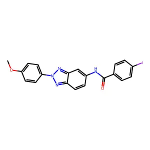 4-iodo-N-[2-(4-methoxyphenyl)benzotriazol-5-yl]benzamide structure
