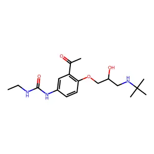3-(3-Acetyl-4-(3-(tert-butylamino)-2-hydroxypropoxy)phenyl)-1-ethylurea structure