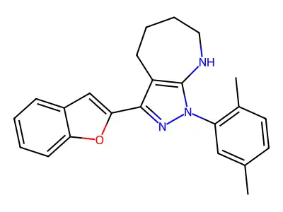 10-benzofuran-2-yl-8-(2,5-dimethylphenyl)-6,8,9-triazabicyclo[5.3.0]deca-6,10-diene structure