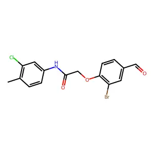 2-(2-bromo-4-formylphenoxy)-N-(3-chloro-4-methylphenyl)acetamide structure