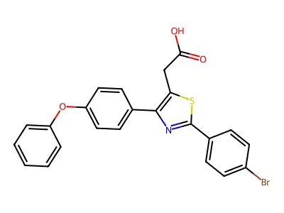 [2-(4-Bromophenyl)-4-(4-phenoxyphenyl)-1,3-thiazol-5-yl]acetic acid structure