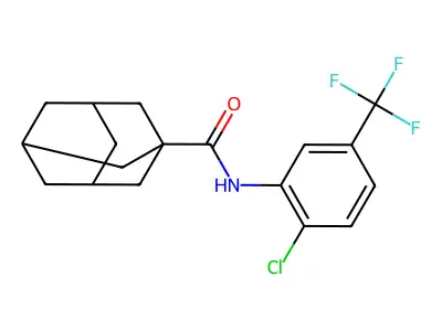 N-[2-chloro-5-(trifluoromethyl)phenyl]adamantane-1-carboxamide structure