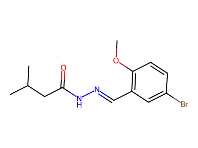 3-Methylbutanoic acid 2-[(5-bromo-2-methoxyphenyl)methylene]hydrazide structure