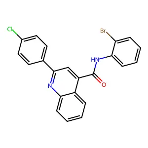 N-(2-bromophenyl)-2-(4-chlorophenyl)quinoline-4-carboxamide structure