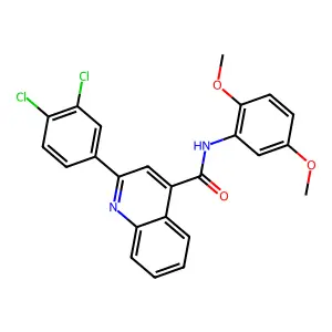 2-(3,4-dichlorophenyl)-N-(2,5-dimethoxyphenyl)quinoline-4-carboxamide structure