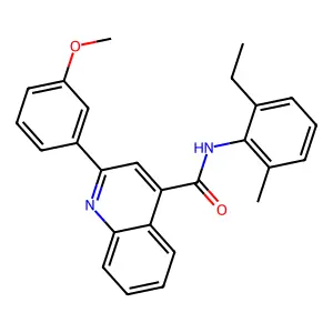 N-(2-ethyl-6-methylphenyl)-2-(3-methoxyphenyl)quinoline-4-carboxamide structure
