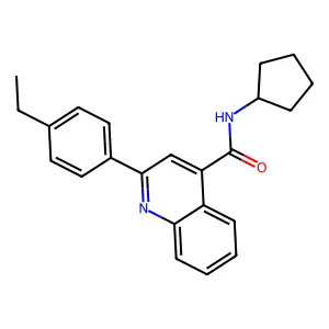 N-cyclopentyl-2-(4-ethylphenyl)quinoline-4-carboxamide structure