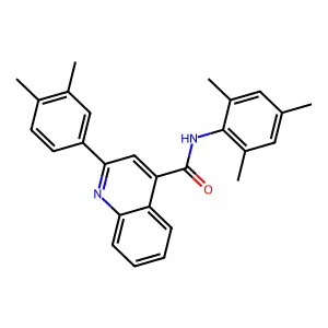 2-(3,4-dimethylphenyl)-N-(2,4,6-trimethylphenyl)quinoline-4-carboxamide structure