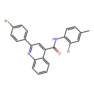 N-(2-bromo-4-methylphenyl)-2-(4-bromophenyl)quinoline-4-carboxamide structure