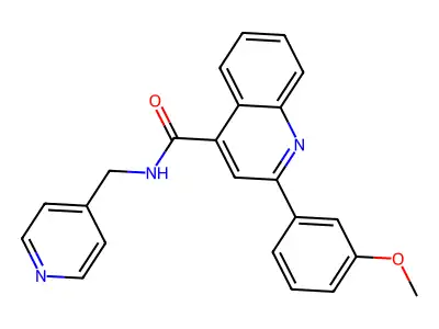 2-(3-methoxyphenyl)-N-(pyridin-4-ylmethyl)quinoline-4-carboxamide structure