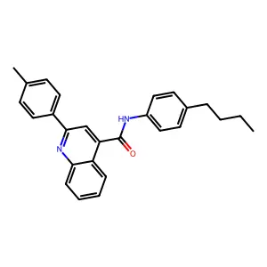 N-(4-butylphenyl)-2-(4-methylphenyl)quinoline-4-carboxamide structure
