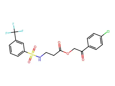 2-(4-Chlorophenyl)-2-oxoethyl N-[3-(trifluoromethyl)benzene-1-sulfonyl]-beta-alaninate structure