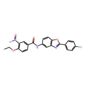 N-[2-(4-chlorophenyl)-1,3-benzoxazol-5-yl]-4-ethoxy-3-nitrobenzamide structure