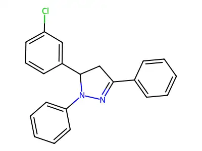 1H-Pyrazole, 5-(3-chlorophenyl)-4,5-dihydro-1,3-diphenyl- structure