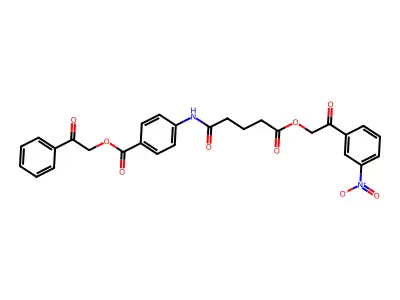 2-oxo-2-phenylethyl 4-({5-[2-(3-nitrophenyl)-2-oxoethoxy]-5-oxopentanoyl}amino)benzoate structure