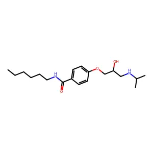 Benzamide, N-hexyl-4-(2-hydroxy-3-((1-methylethyl)amino)propoxy)- structure