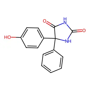 (5R)-5-(4-hydroxyphenyl)-5-phenylimidazolidine-2,4-dione structure