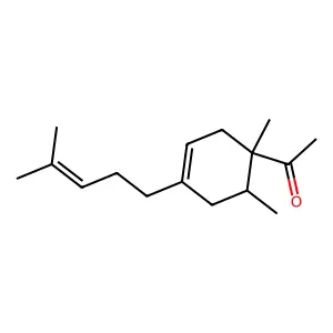 1-[1,6-Dimethyl-4-(4-methyl-3-penten-1-yl)-3-cyclohexen-1-yl]ethanone structure