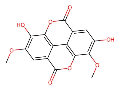 2,8-Dihydroxy-3,7-dimethoxy(1)benzopyrano(5,4,3-cde)(1)benzopyran-5,10-dione structure