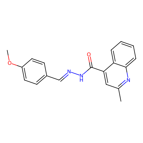 N'-[(E)-(4-methoxyphenyl)methylidene]-2-methylquinoline-4-carbohydrazide structure