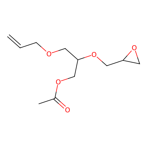 2-(Oxiran-2-ylmethoxy)-3-prop-2-enyloxypropyl acetate structure