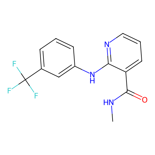 N-methyl-2-[3-(trifluoromethyl)anilino]nicotinamide structure